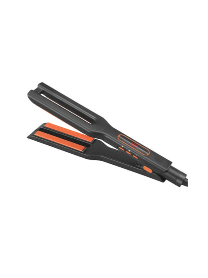 Dark gray Trendsi fast heating hair straightener with European plug, sleek design, and ceramic plates for smooth styling.