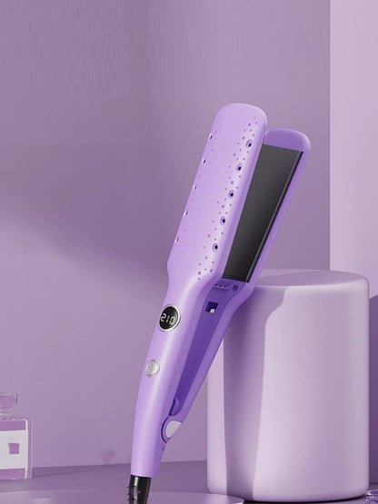 Dark gray Trendsi fast heating hair straightener with European plug, showing sleek ceramic plates for smooth styling.