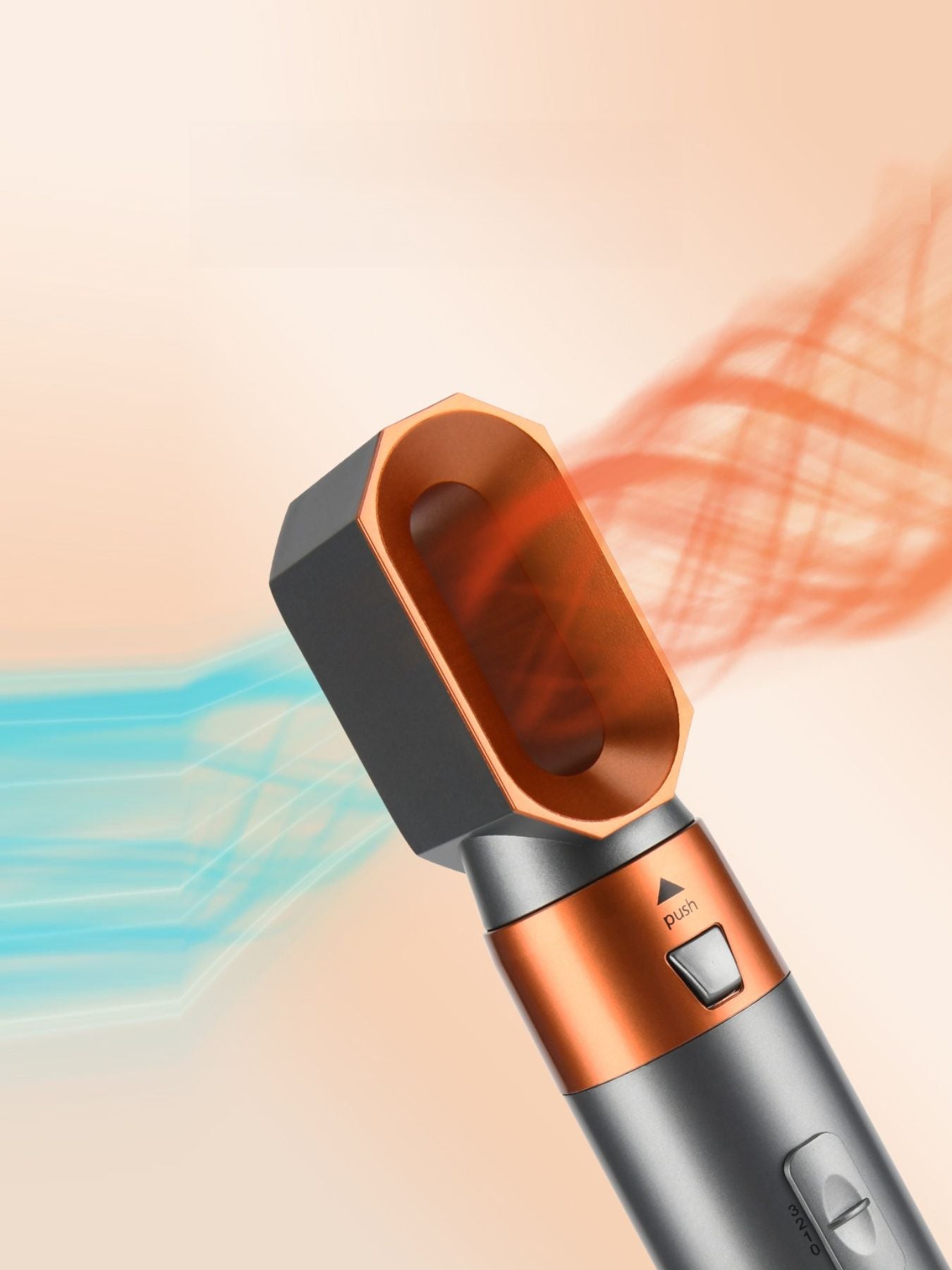 Dark gray Trendsi hot air brush with European plug, fast heating and styling for smooth, shiny hair.