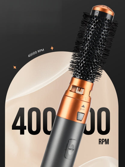 Dark gray Trendsi fast heating hot air brush with European plug for quick styling and smooth hair drying.