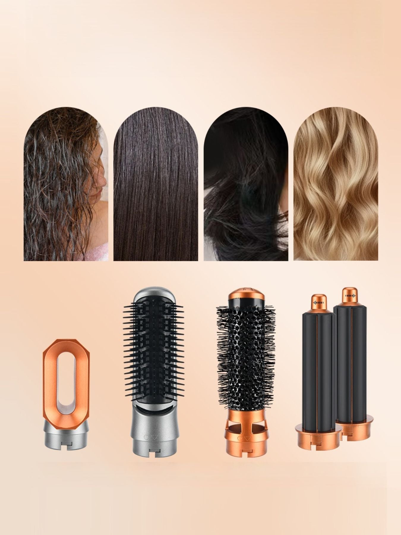 Dark gray Trendsi hot air brush with European plug, fast heating for quick styling and hair drying.