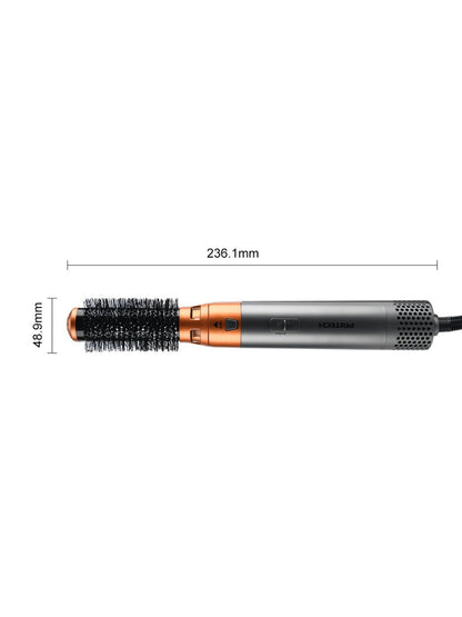 Dark gray Trendsi fast heating hot air brush with European plug for quick styling and hair drying.