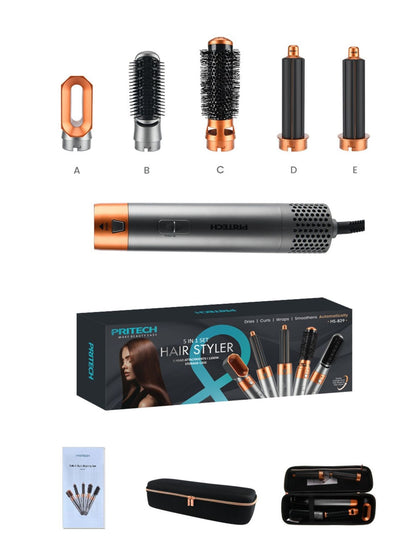 Dark gray Trendsi fast heating hot air brush with European plug for quick styling and smooth, shiny hair.