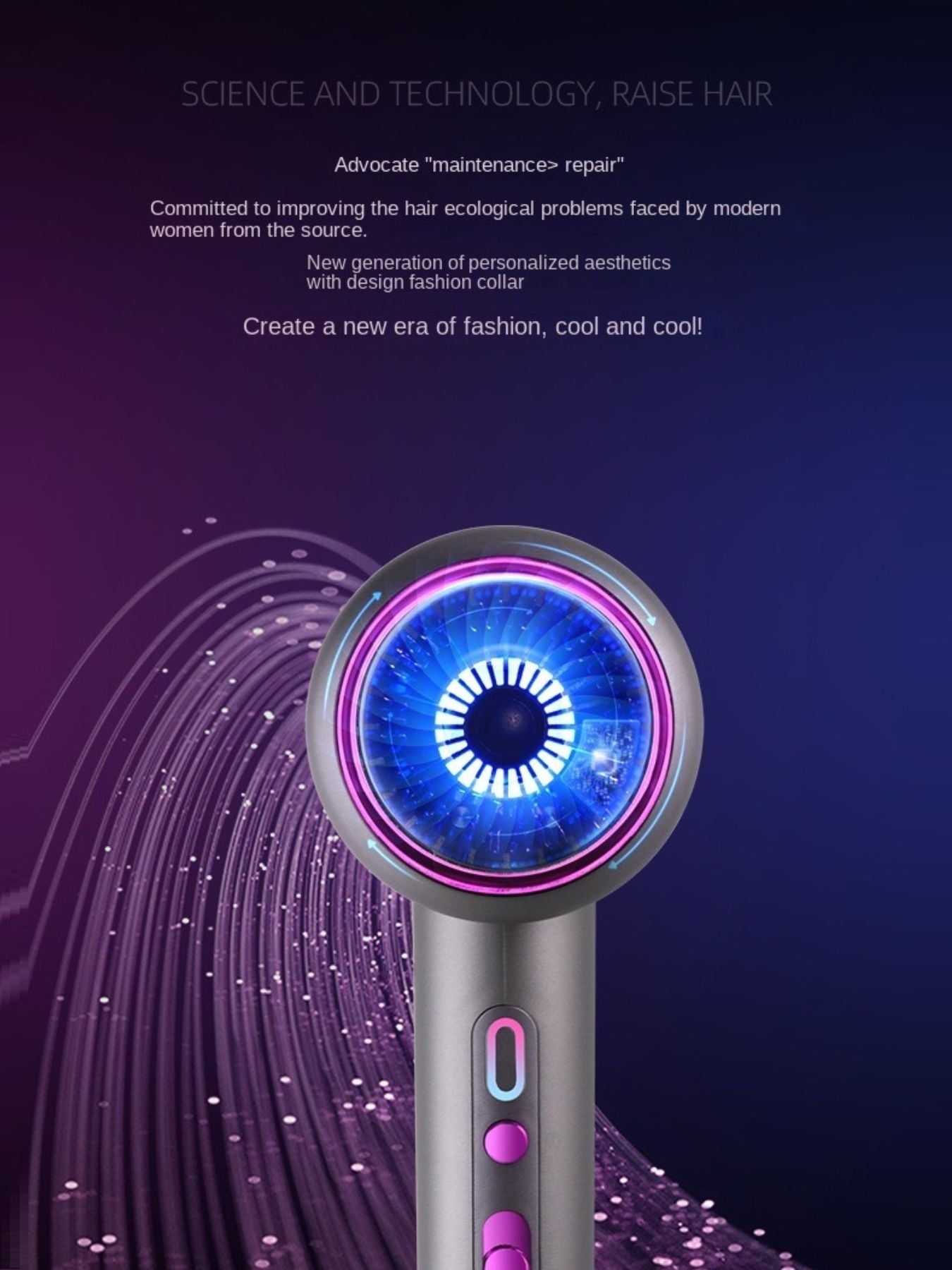 Dark gray high-speed hair dryer from Trendsi with European plug and adjustable temperature control, suitable for fast drying and styling.