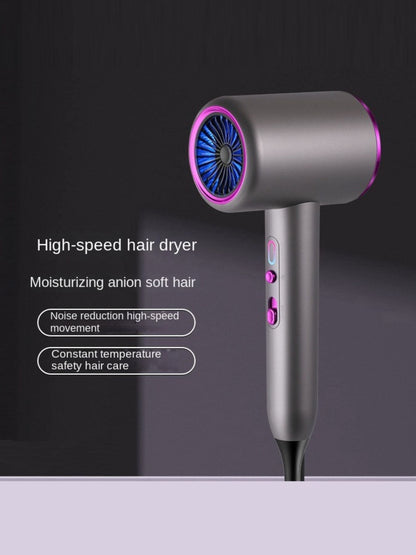 Dark gray high-speed hair dryer with temperature control and European plug, branded Trendsi for quick, efficient drying.