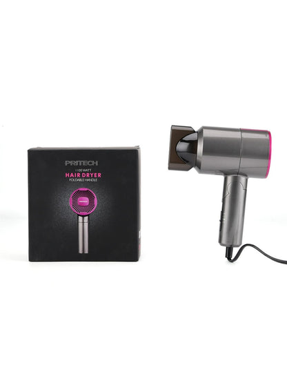 Dark gray lightweight household hair dryer by Trendsi with European plug, compact design for easy use and quick drying.