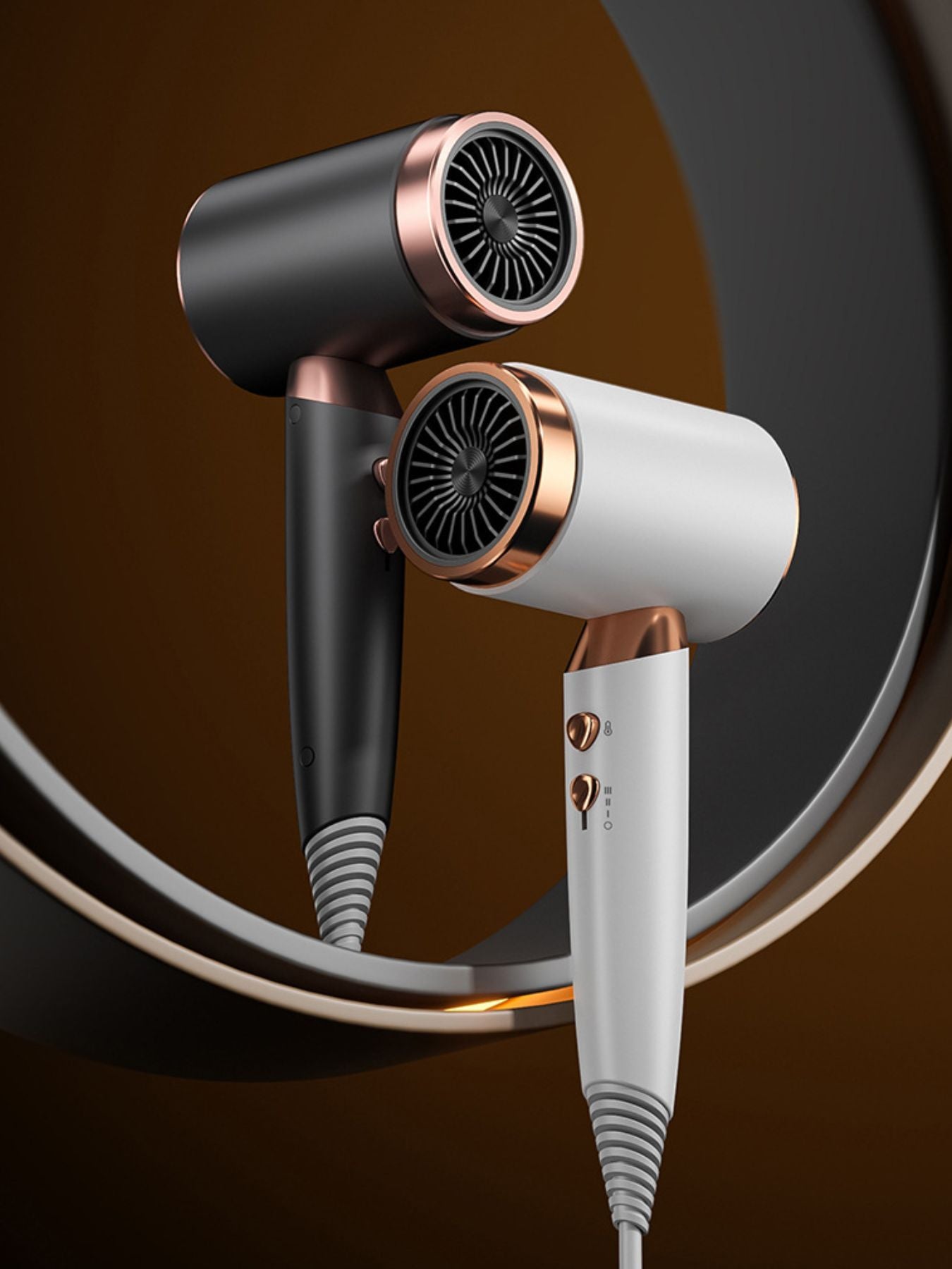Dark gray negative ion household hair dryer with European plug by Trendsi, featuring a sleek compact design for quick drying.