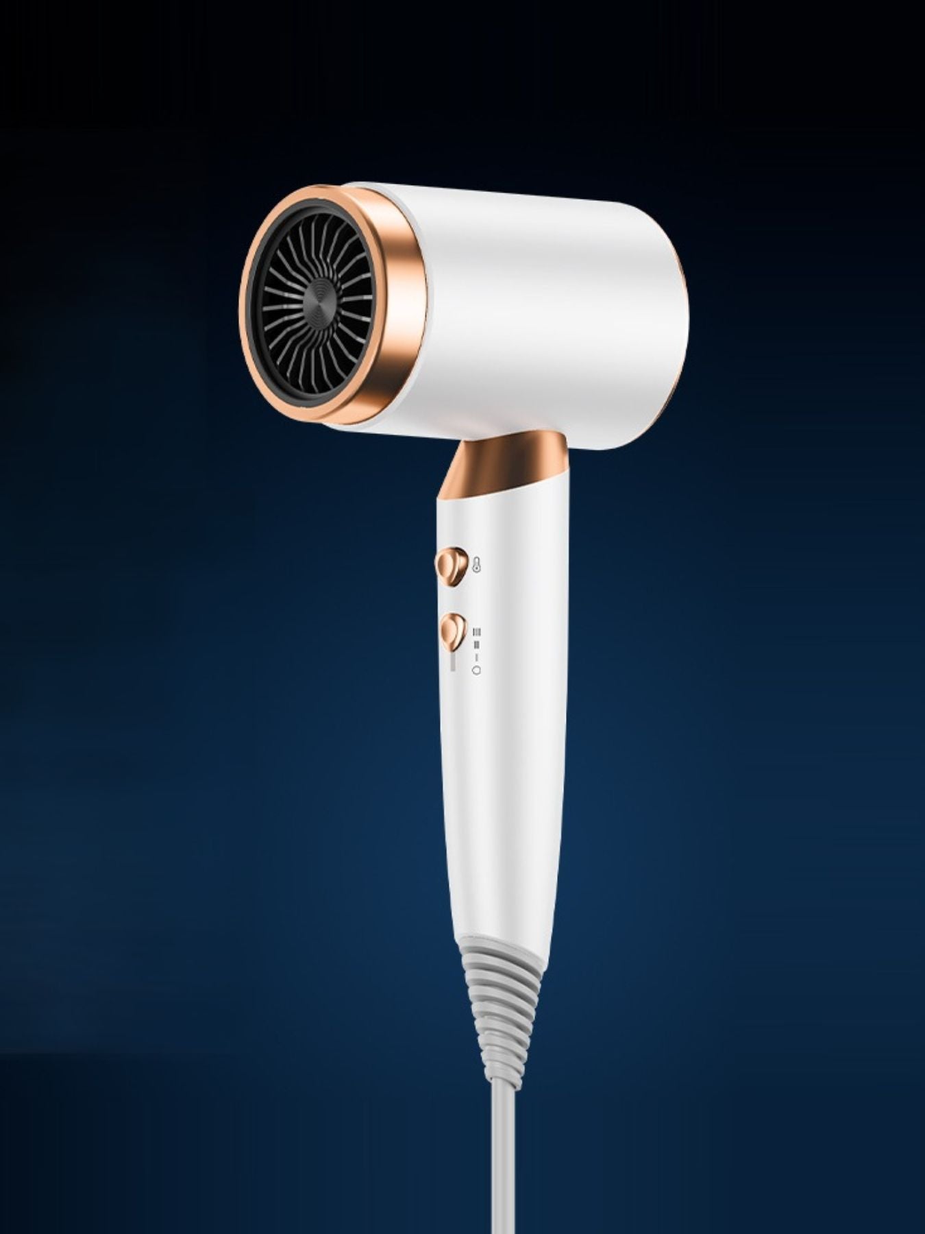Dark gray negative ion household hair dryer with European plug, featuring a sleek design and ergonomic handle from Trendsi.