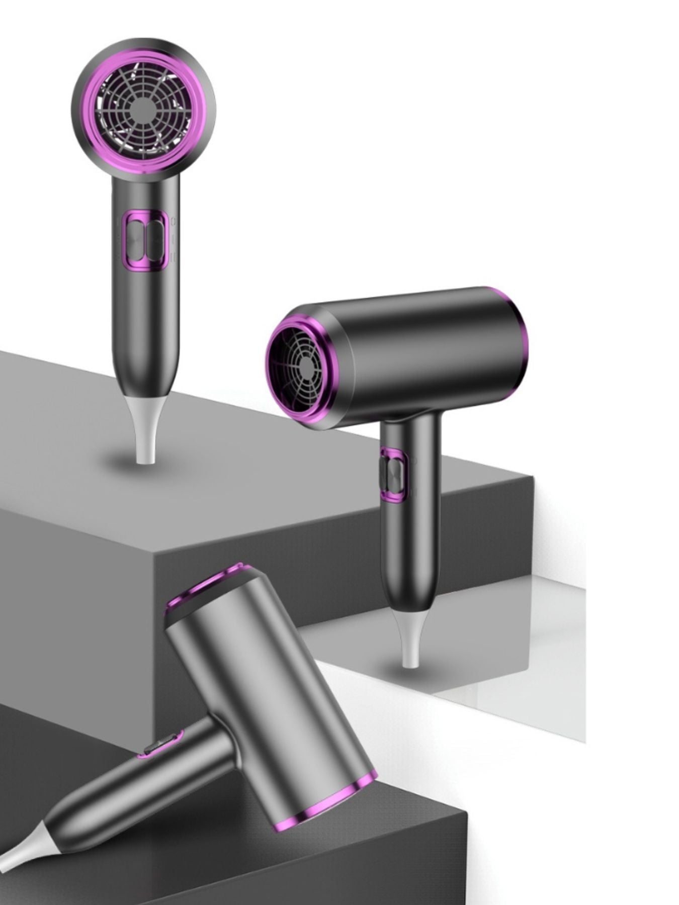 Dark gray Trendsi portable negative ion household hair dryer with European plug, compact design for easy hair styling.