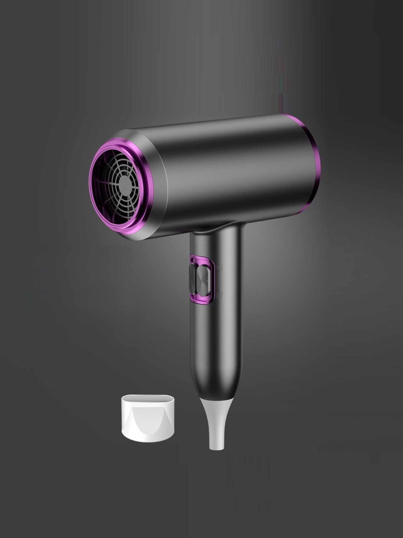 Dark gray portable negative ion household hair dryer with European plug, lightweight design, and ergonomic handle.