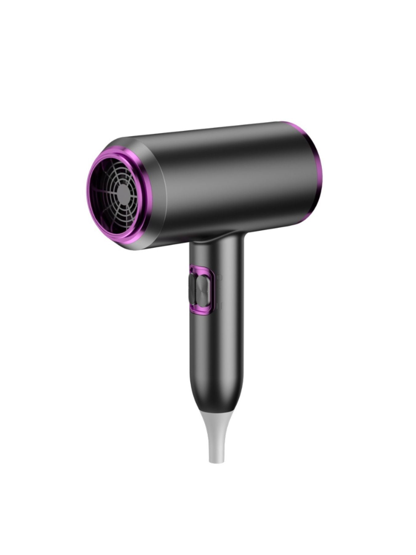 Dark gray portable negative ion household hair dryer with European plug, compact design by Trendsi for quick, efficient drying.