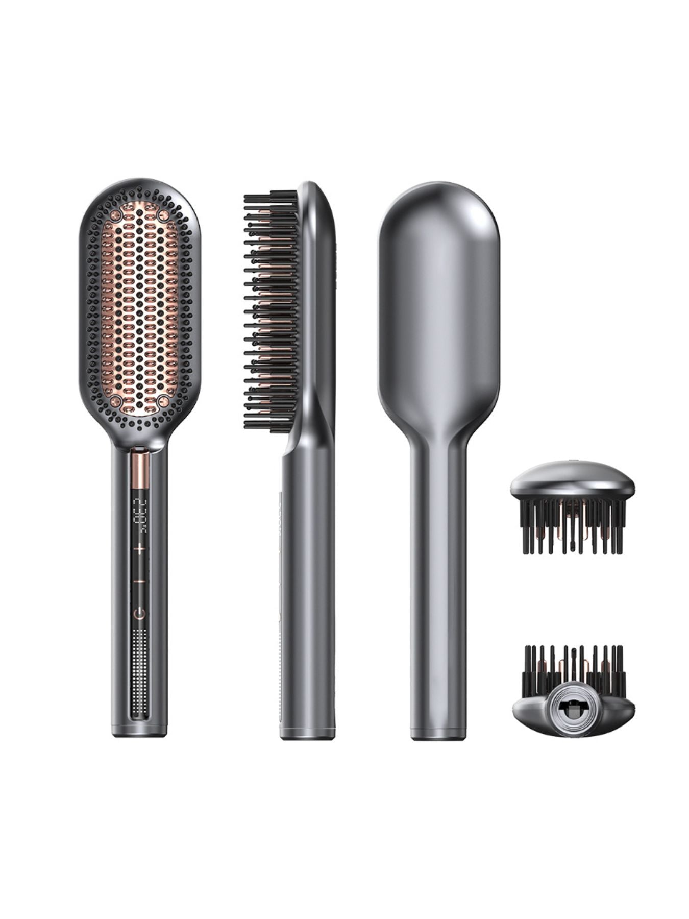Dark gray Trendsi fast heating hair straightening comb with North American plug, designed for quick and easy hair styling.