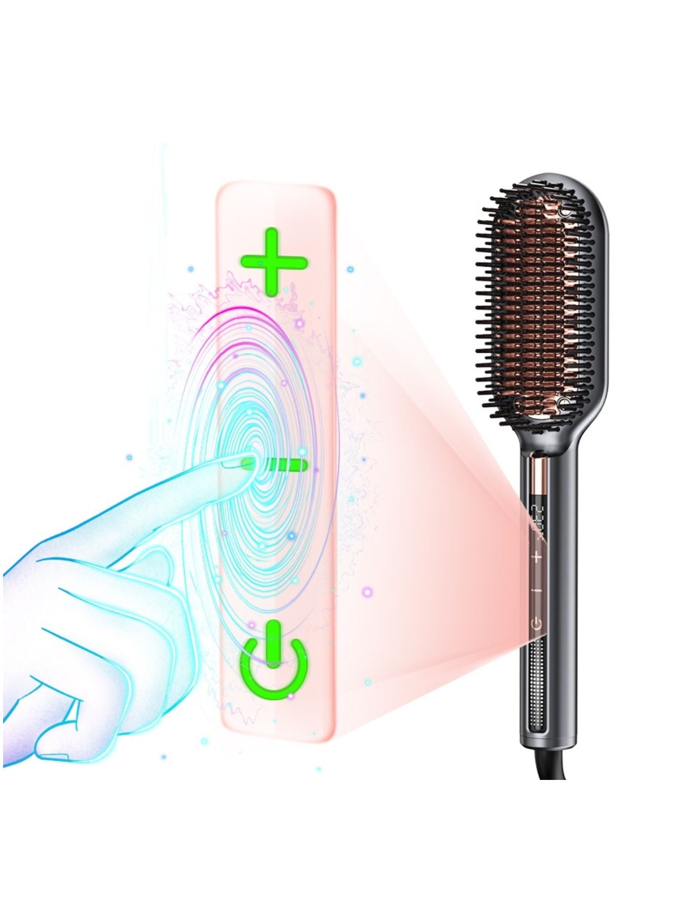 Dark gray Trendsi fast heating hair straightening comb with North American plug, designed for quick and easy hair styling.
