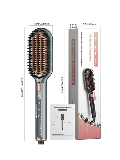 Dark gray Trendsi fast heating hair straightening comb with North American plug, designed for quick, easy styling.