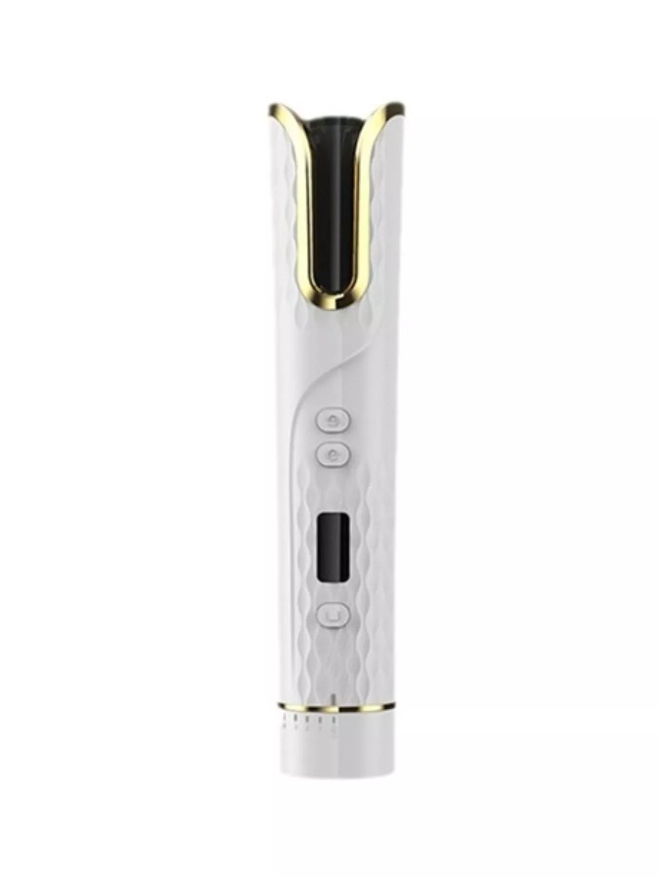 Dark gray automatic rotating ceramic hair curling iron by Trendsi, showcasing the sleek, one-size design with rotating barrel for curls.