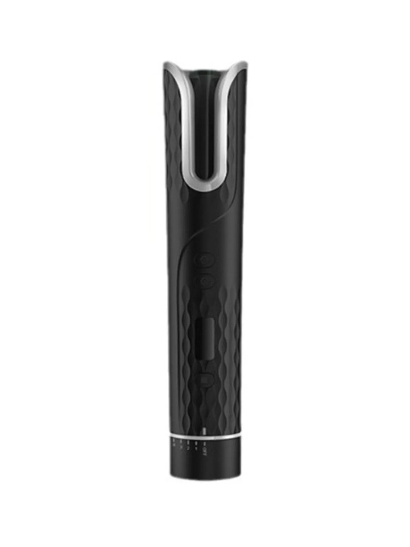 Dark gray automatic rotating ceramic hair curling iron by Trendsi, showcasing its sleek design and rotating barrel for easy curls.