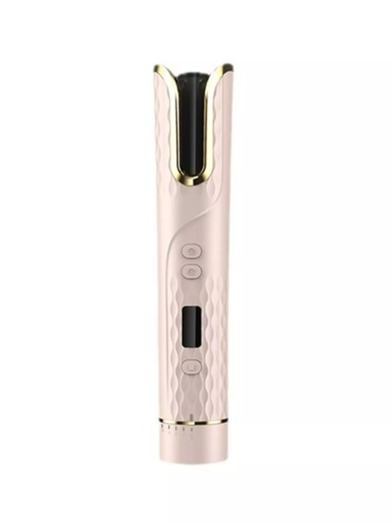 Dark gray automatic rotating ceramic hair curling iron by Trendsi, featuring a sleek design for effortless curling at home.