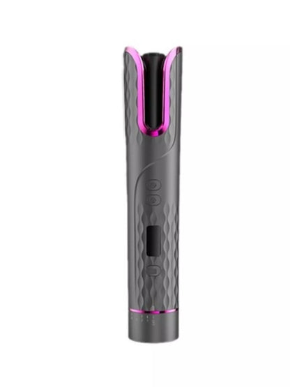 Dark gray automatic rotating ceramic hair curling iron by Trendsi with a sleek design and rotating barrel for easy styling