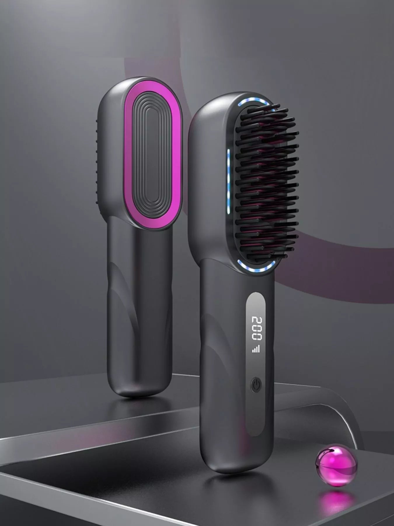 Dark gray Trendsi fast heating straightening comb with a sleek design, ideal for quick and efficient hair styling.