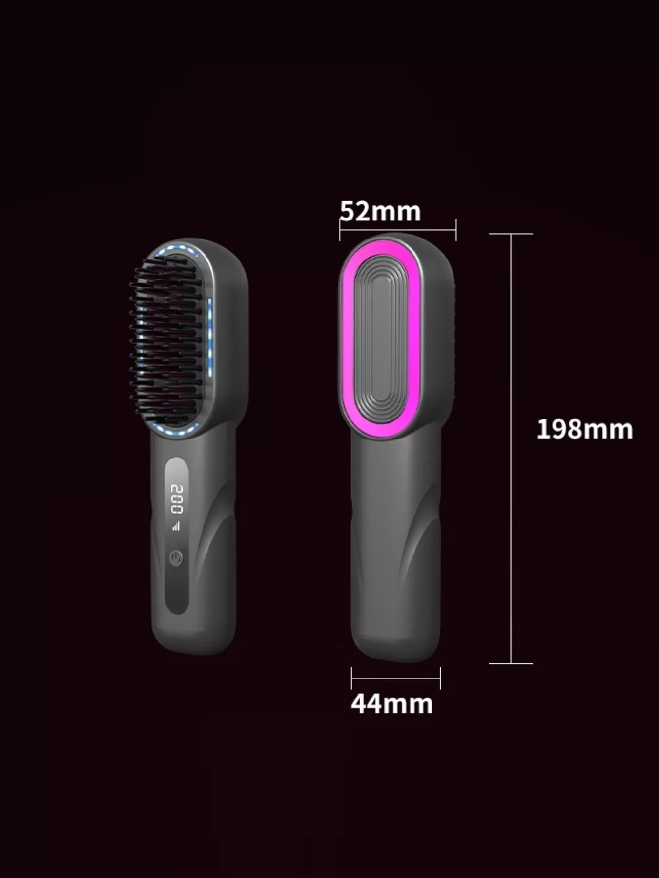 Dark gray Trendsi fast heating straightening comb with ergonomic design for quick, sleek hair styling.