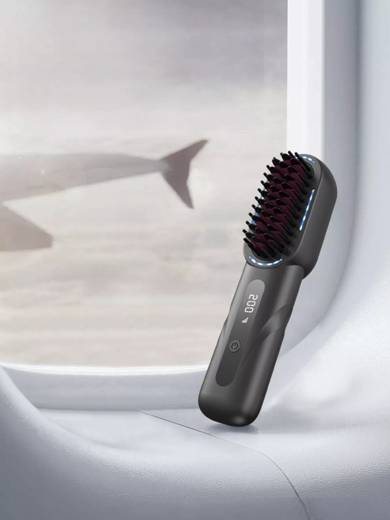 Dark gray Trendsi fast heating straightening comb with one-size design, ideal for quick and easy hair styling