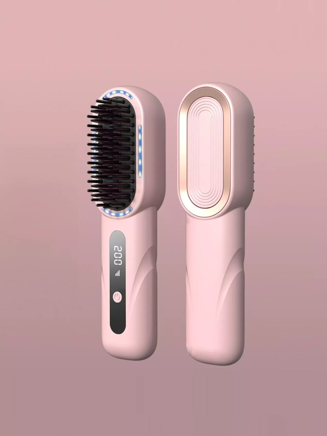 Dark gray Trendsi fast heating straightening comb with ergonomic handle for easy hair styling and straightening.