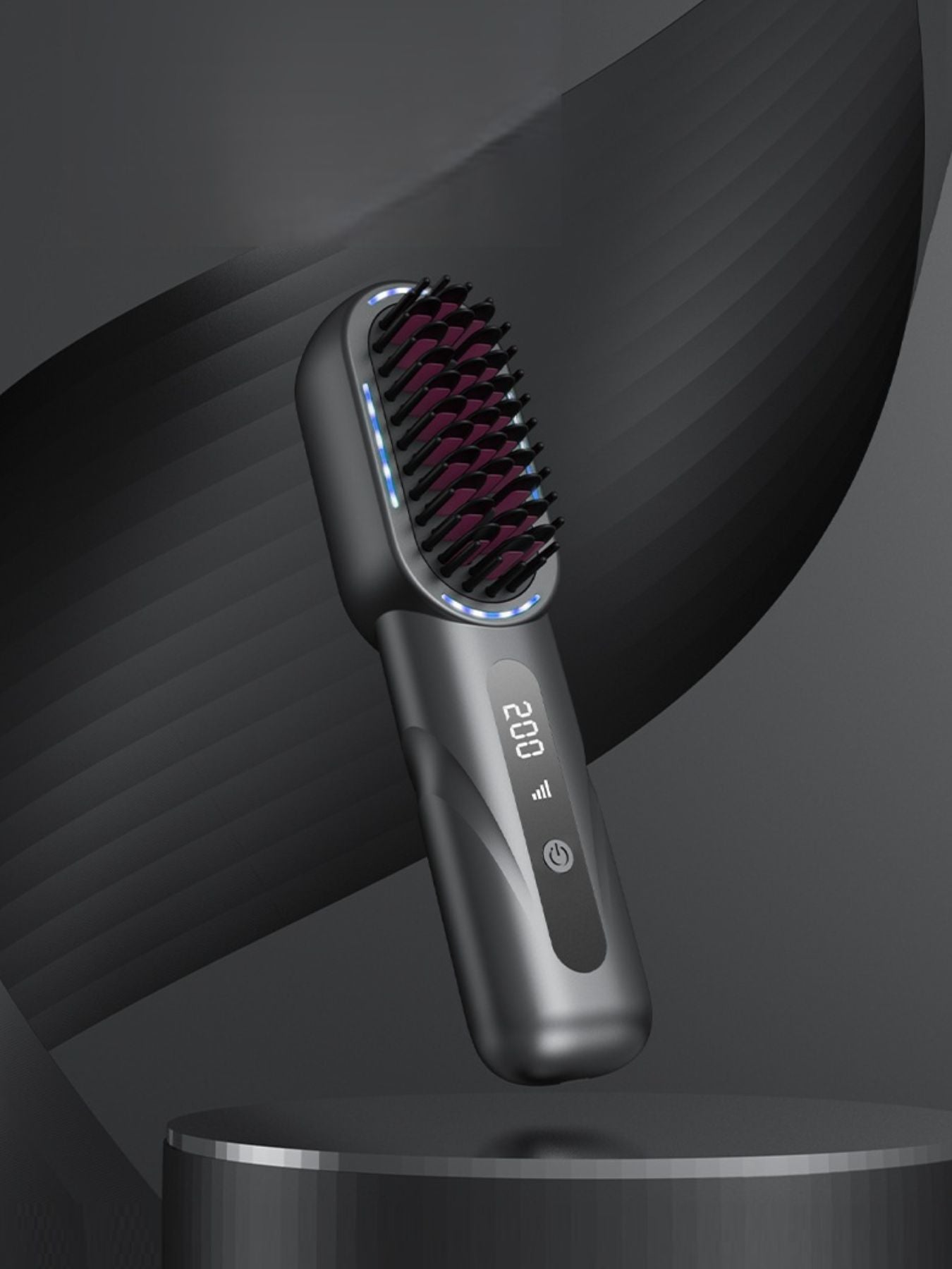 Dark gray Trendsi fast heating straightening comb with ergonomic design, ideal for smoothing and styling hair efficiently.