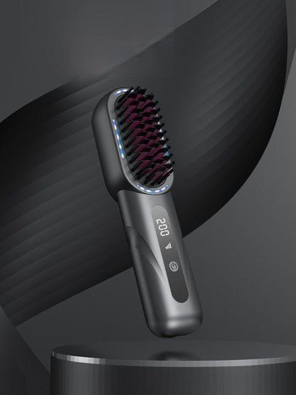 Dark gray Trendsi fast heating straightening comb with ergonomic design, ideal for smoothing and styling hair efficiently.