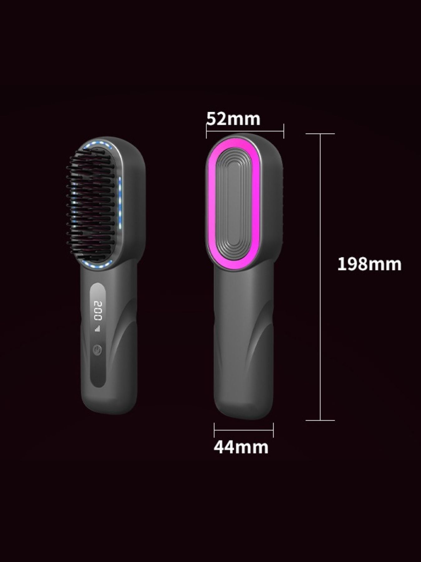 Dark gray Trendsi fast heating straightening comb, one size, with heated ceramic plates for quick hair styling.
