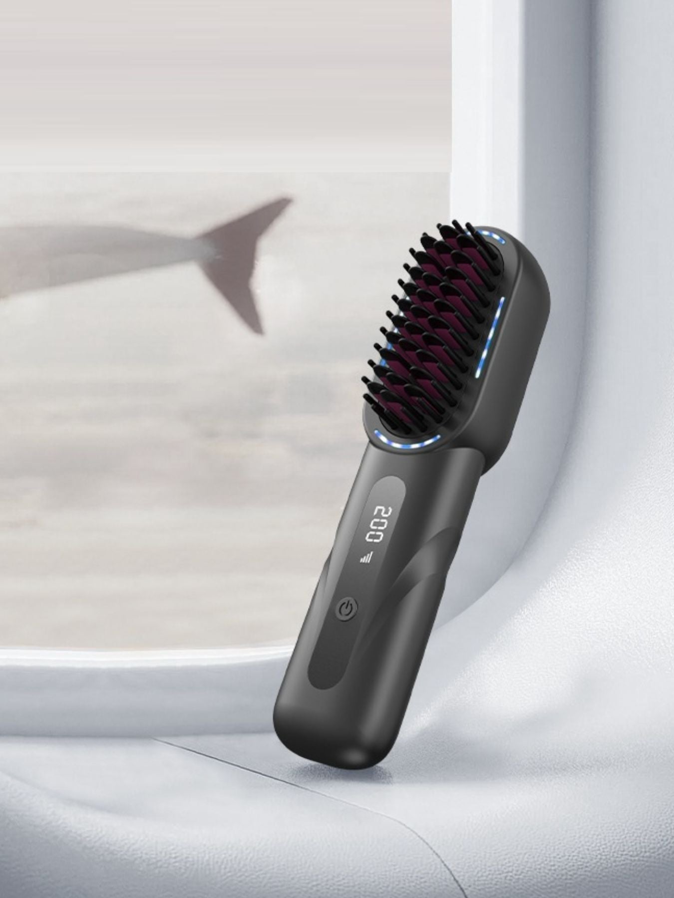 Dark gray fast heating straightening comb by Trendsi, designed for quick, efficient hair styling with a sleek, one-size design.