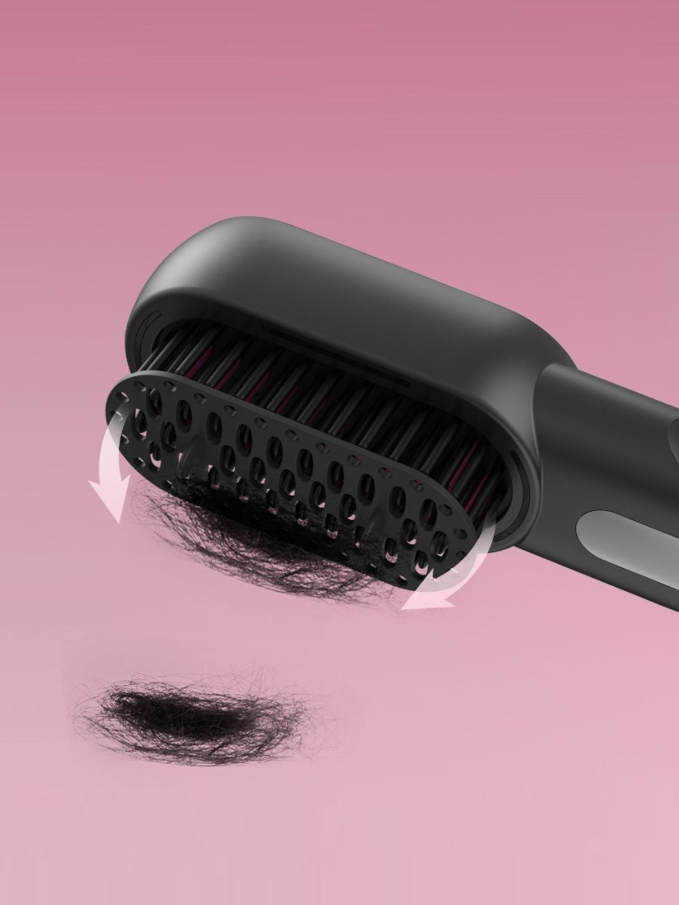 Dark gray Trendsi fast heating straightening comb with wide teeth, designed for quick, smooth hair styling.
