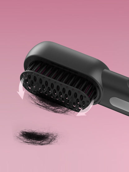 Dark gray Trendsi fast heating straightening comb with wide teeth, designed for quick, smooth hair styling.