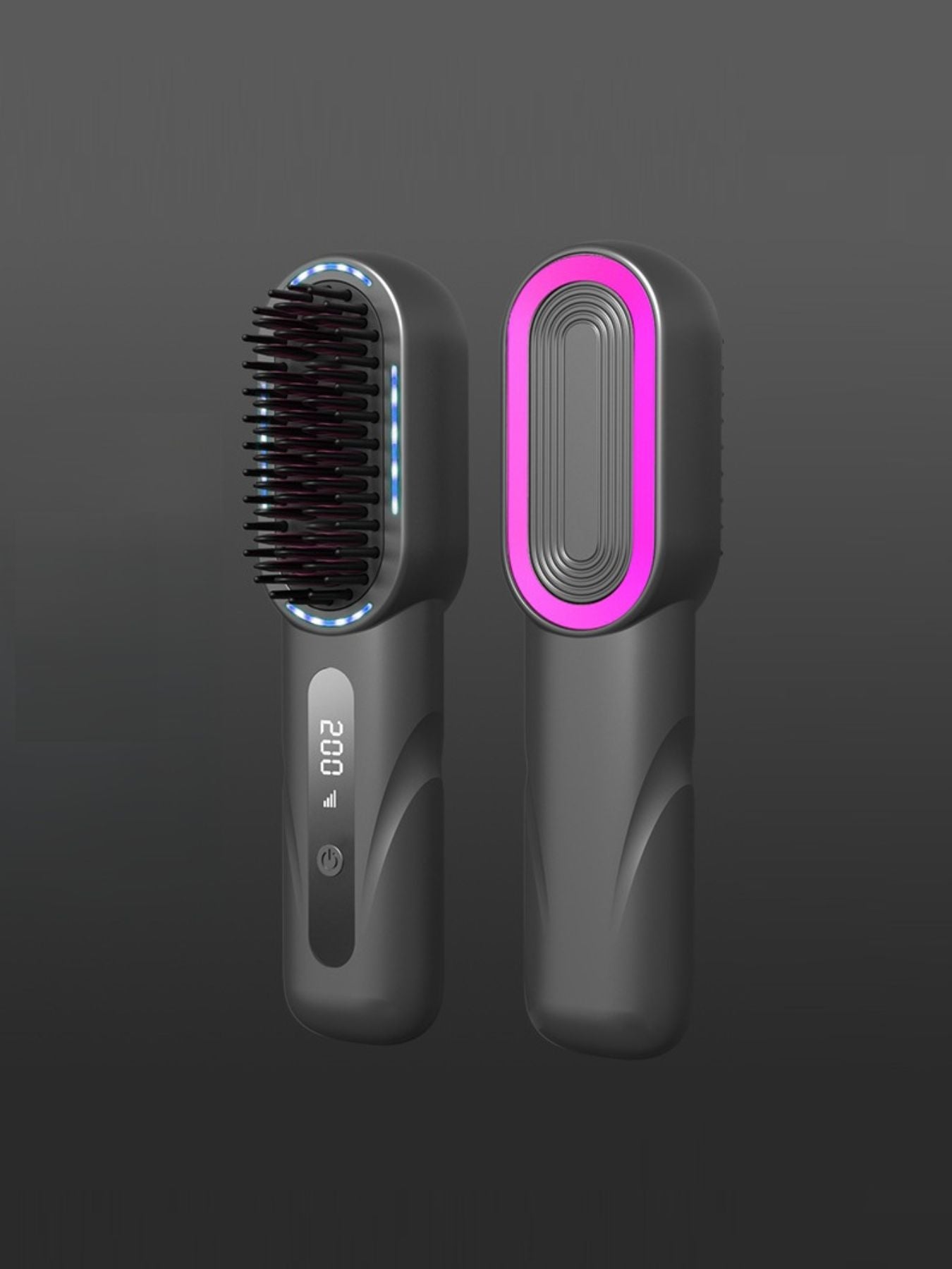 Dark gray Trendsi fast heating straightening comb with ergonomic design for efficient hair styling.