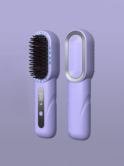 Dark gray Trendsi fast heating straightening comb with ergonomic design for quick hair styling.