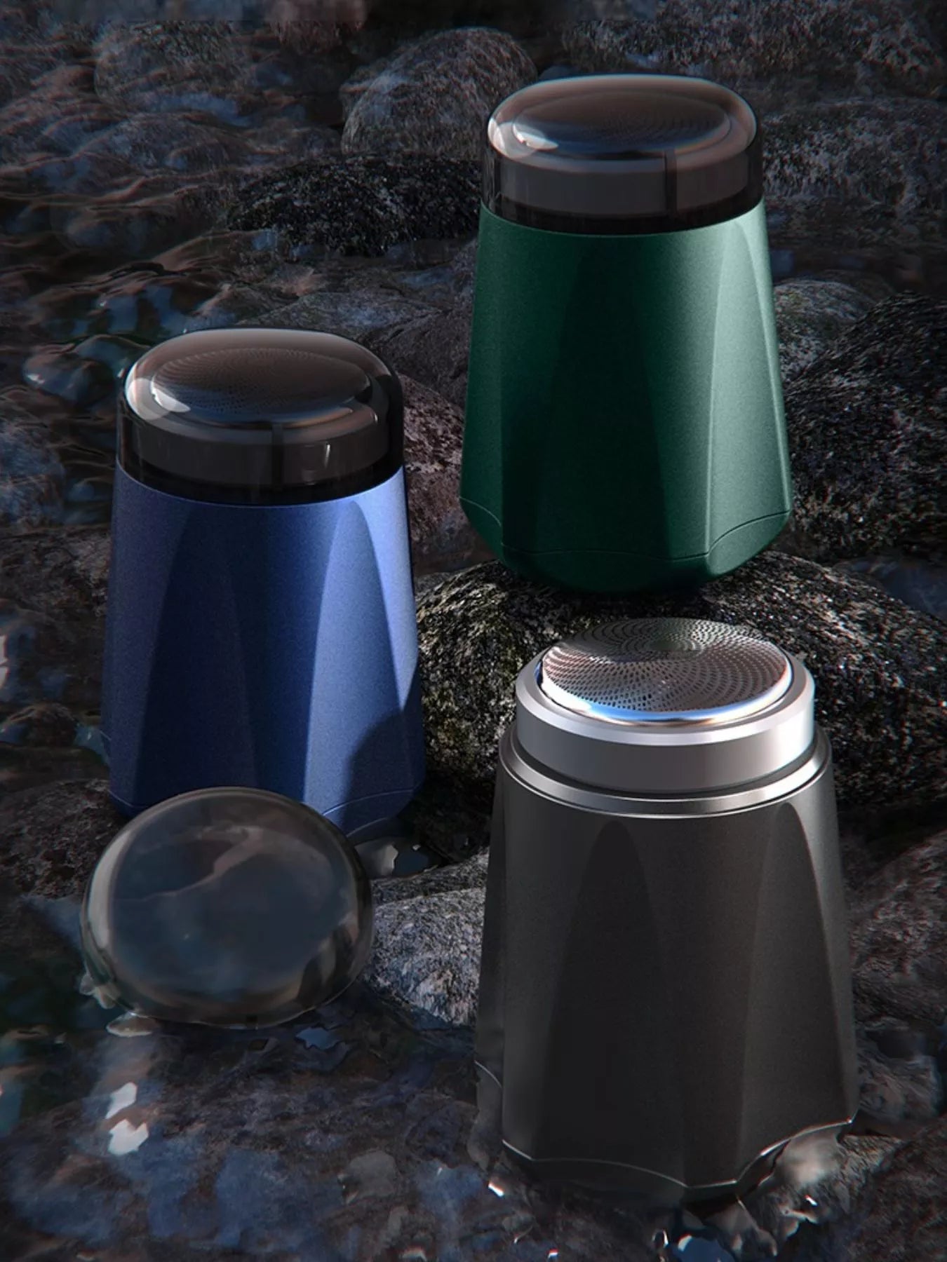 Dark gray portable mini electric shaver by Trendsi, compact design with a sleek finish, ideal for travel grooming.