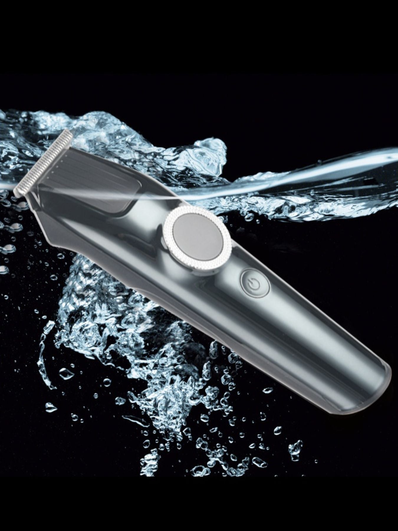 Dark gray cordless hair clipper with LED display from Trendsi, featuring a sleek design and adjustable blade settings.