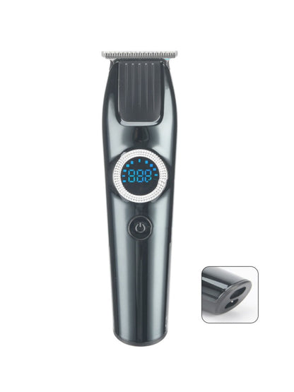 Dark gray cordless hair clipper with LED display, Trendsi brand, featuring a sleek design and adjustable blades for easy hair cutting.