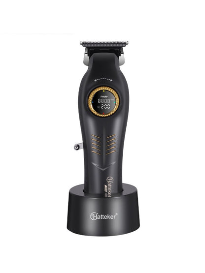 Dark gray cordless hair clipper from Trendsi with LED display and ergonomic design for easy haircutting.