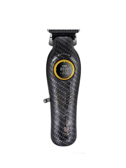 Dark gray cordless hair clipper with LED display, Trendsi brand, showing adjustable blade and ergonomic design.