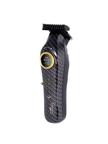 Dark gray cordless hair clipper with LED display by Trendsi, featuring adjustable blades and ergonomic design.