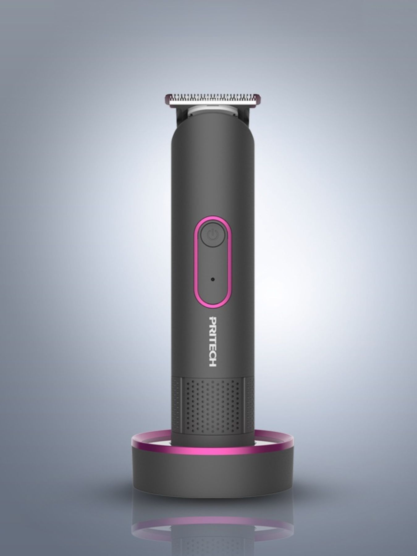 Dark gray cordless rechargeable hair clipper by Trendsi, showing a sleek, modern design with a comfortable grip.