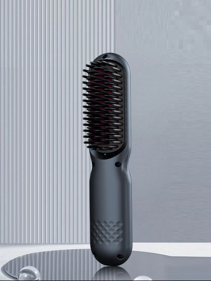 Dark gray Trendsi heated straightening comb with ergonomic handle and adjustable temperature for smooth, sleek hair styling.