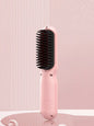 Dark gray heated straightening comb by Trendsi, featuring ceramic plates and ergonomic handle for smooth, frizz-free hair styling.