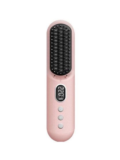 Dark gray Trendsi heated straightening comb with one-size design, showcasing its sleek, ergonomic handle and heating plates.
