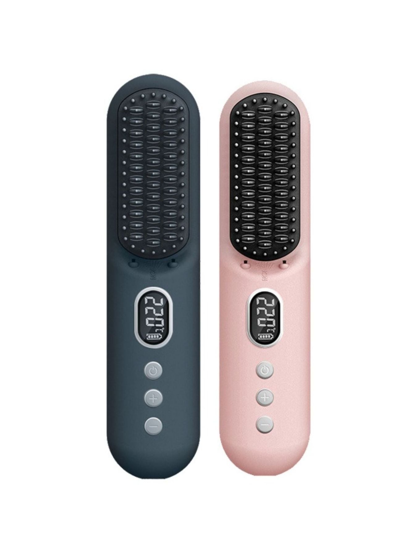 Dark gray heated straightening comb by Trendsi with ergonomic handle, designed for effortless hair styling.
