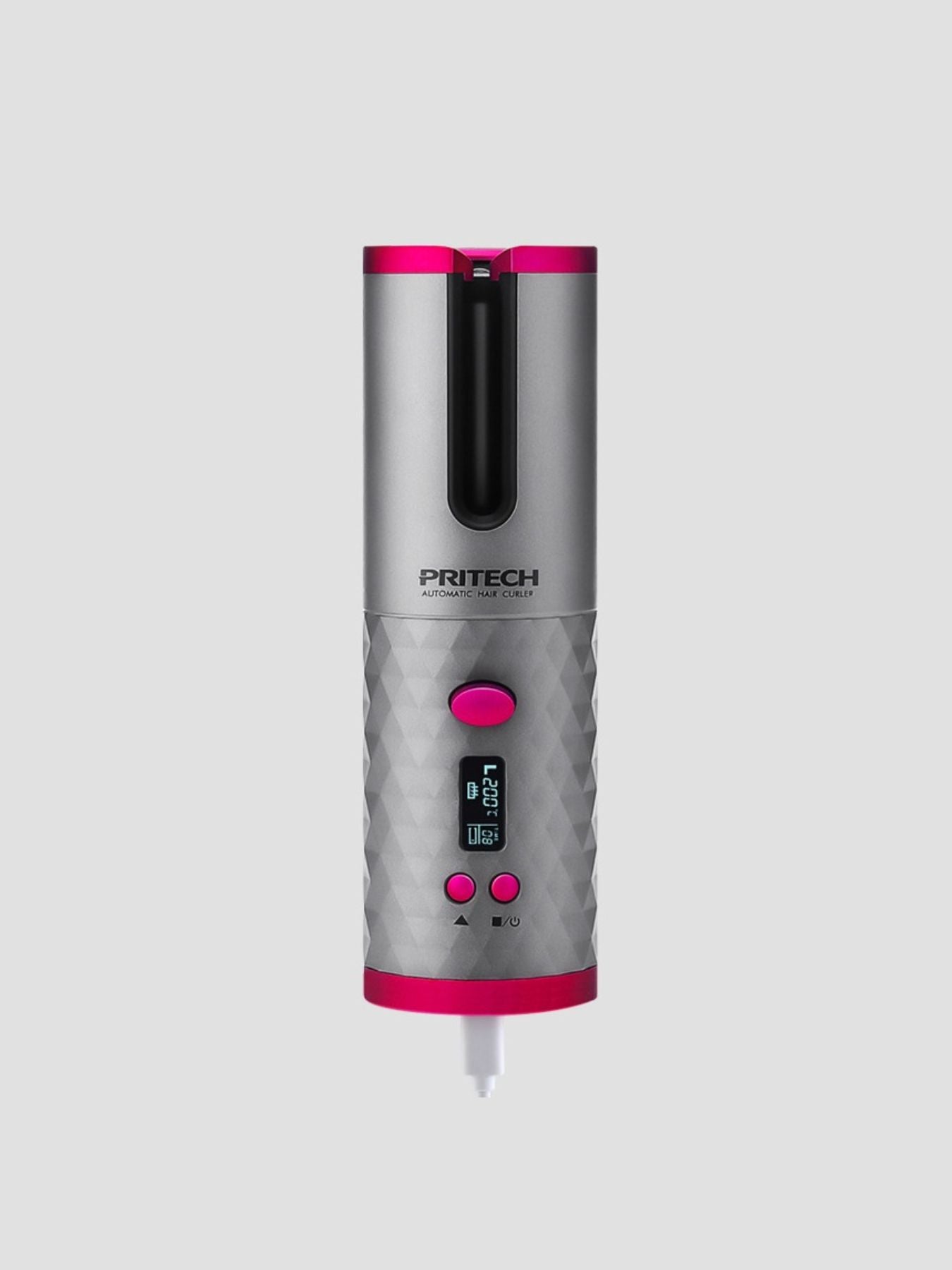 Dark gray portable automatic hair curler from Trendsi with a sleek design, suitable for quick, effortless curling at home or on the go.