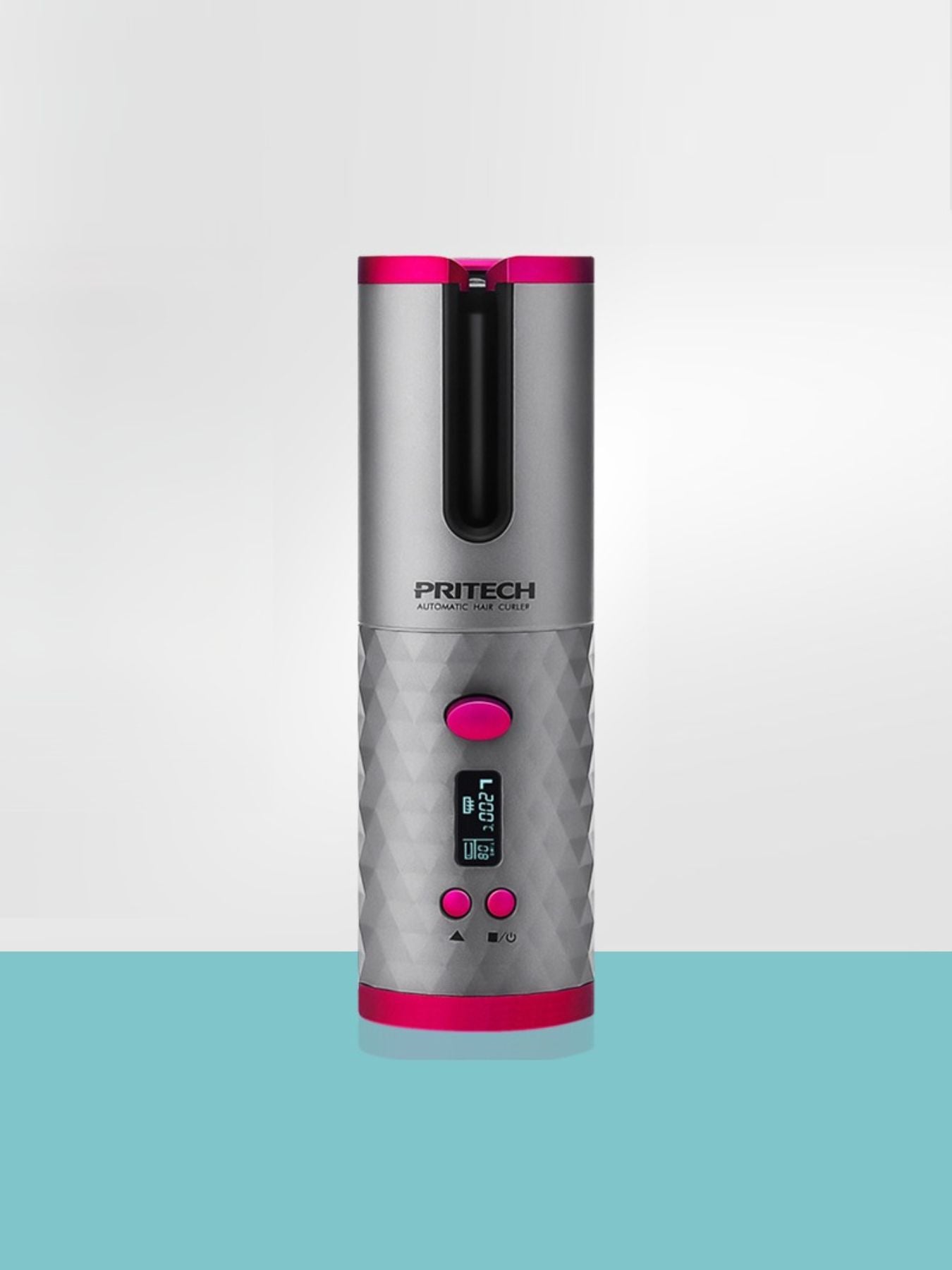 Dark gray portable automatic hair curler from Trendsi, compact design with built-in curling mechanism for easy styling.