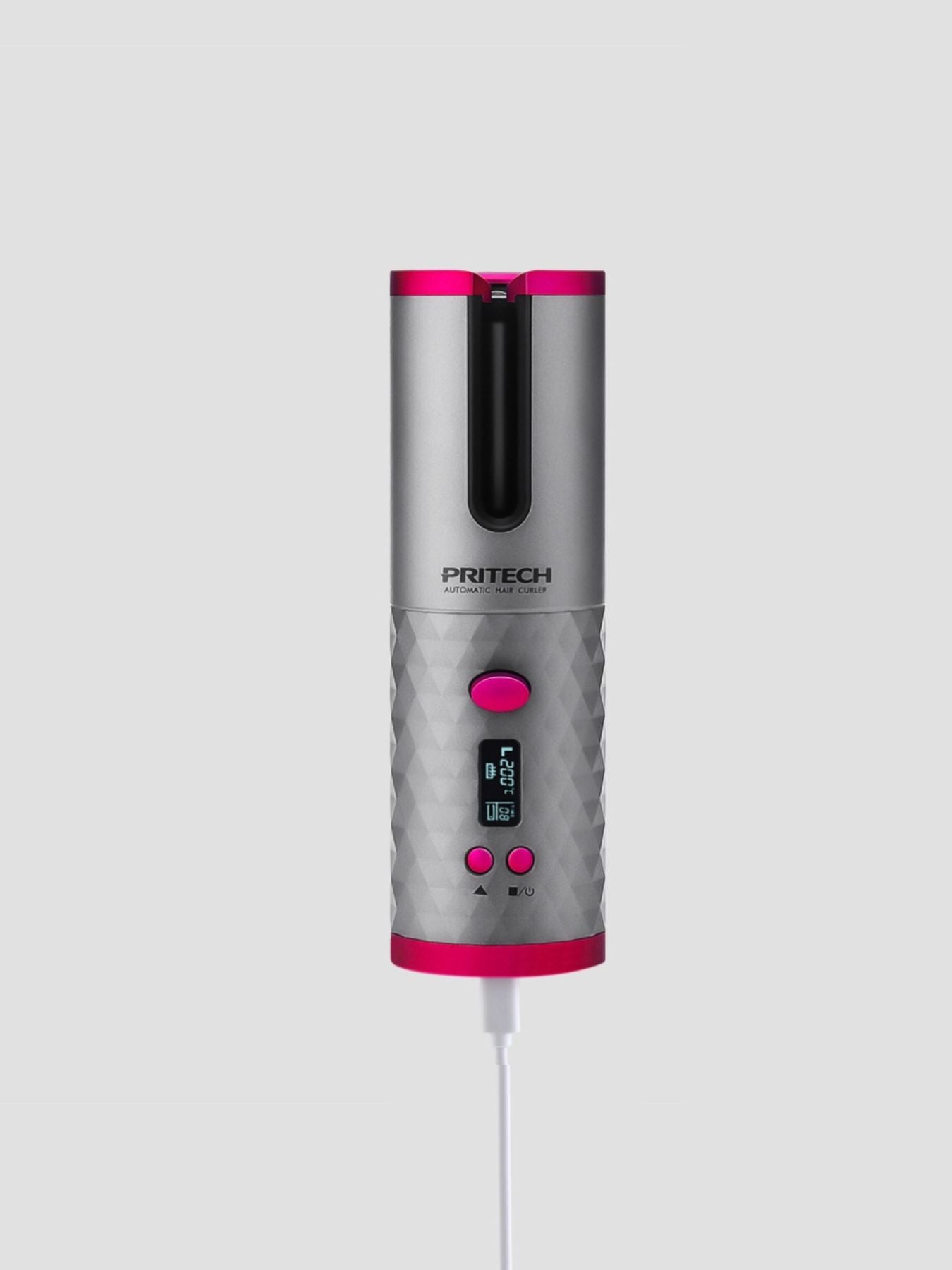 Dark gray portable automatic hair curler by Trendsi, compact design with a sleek, modern look for easy styling.