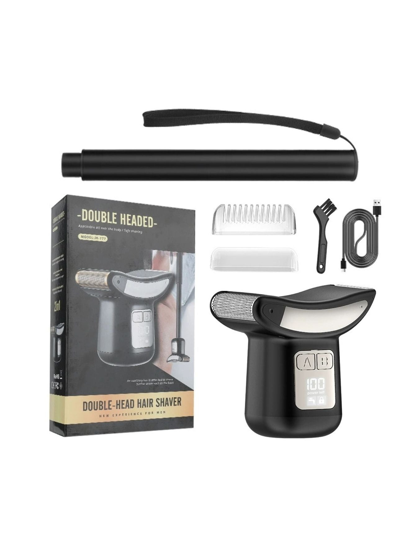 Dark gray portable electric shaver by Trendsi, compact and lightweight design for convenient grooming on the go.