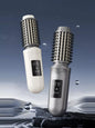 Dark gray portable hot air brush by Trendsi, showing a compact styling tool with a handle and brush head for versatile hair styling.